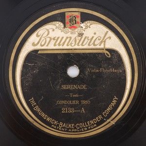 Gondolier Trio & Belvedere Trio Serenade 1921 10" 78 rpm Record Brunswick – 2133